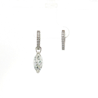 Interchangeable Marquise Lab Diamond Drop Earrings in 14K White Gold