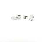 7 CTS Pear and Round Lab Diamond Drop Earrings in 14K White Gold