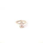 3 CT Pear Shape Pink Color Lab Diamond Ring in 14K Rose Gold