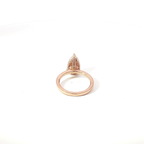 3 CT Pear Shape Pink Color Lab Diamond Ring in 14K Rose Gold