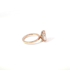 3 CT Pear Shape Pink Color Lab Diamond Ring in 14K Rose Gold
