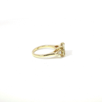 3 CT Fancy Yellow Cushion Lab Diamond Three-Stone Engagement Ring in Yellow Gold