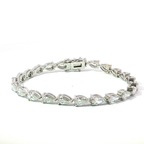 7 CTS Pear Shape Lab Diamond in 14K White Gold Tennis Bracelet