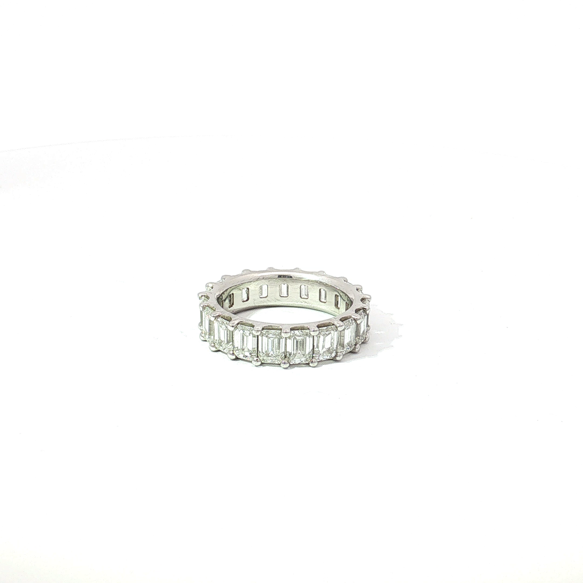 6 CTS Emerald-Cut Lab Diamond Eternity Ring in 14K White Gold