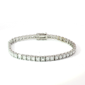 8 CTS Asscher-Cut Lab Diamond Tennis Bracelet in White Gold
