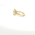 3 CT Round Lab Diamond Solitaire Ring in 18K Yellow Gold