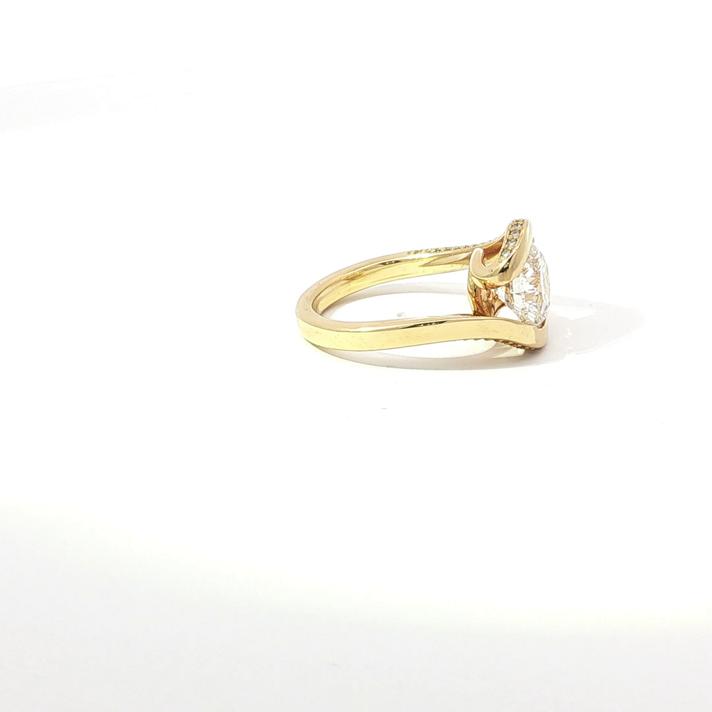3 CT Round Lab Diamond Solitaire Ring in 18K Yellow Gold