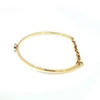 14KY Green Sapphire Bezel-Set Round Bangle