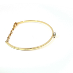 14KY Green Sapphire Bezel-Set Round Bangle