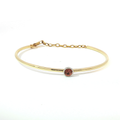 14KY Orange Sapphire Bezel-Set Bangle