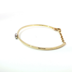 14KY Orange Sapphire Bezel-Set Bangle