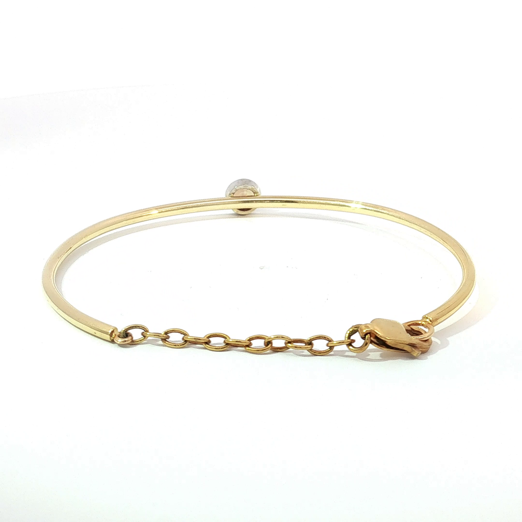 14KY Orange Sapphire Bezel-Set Bangle