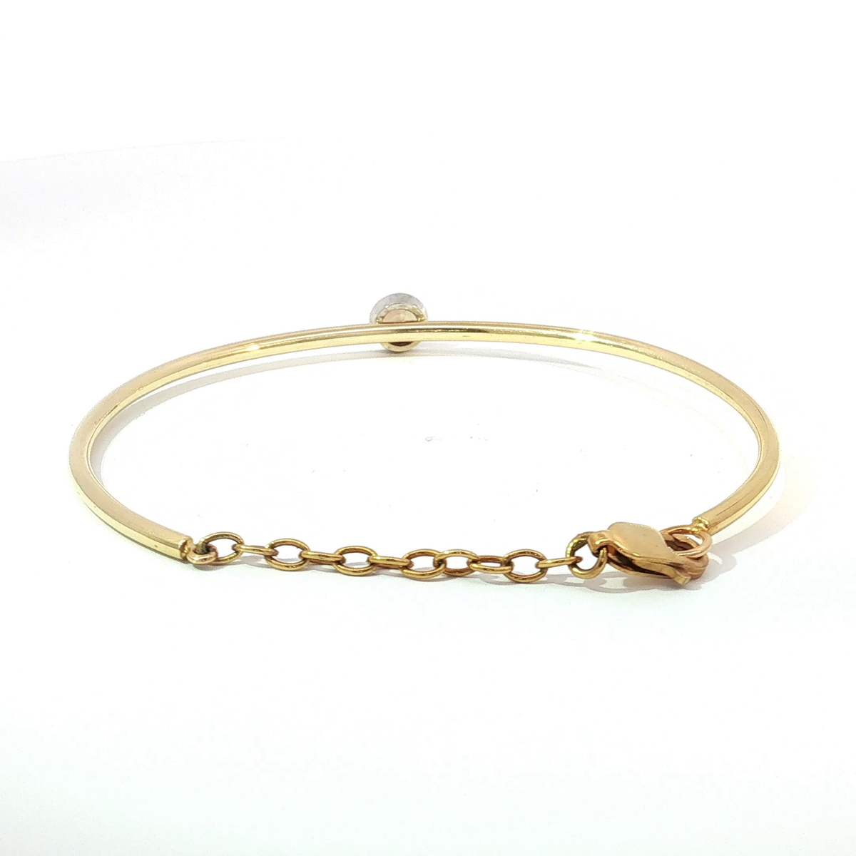 14KY Orange Sapphire Bezel-Set Bangle
