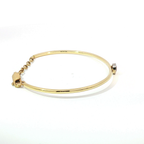 14KY Orange Sapphire Bezel-Set Bangle