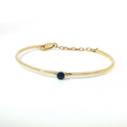 14KY Blue Sapphire Bezel-Set Yellow Gold Bangle