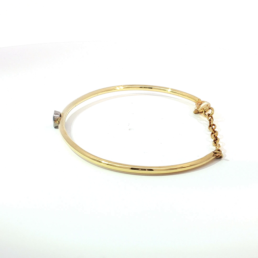 14KY Blue Sapphire Bezel-Set Yellow Gold Bangle
