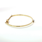 14KY Blue Sapphire Bezel-Set Yellow Gold Bangle