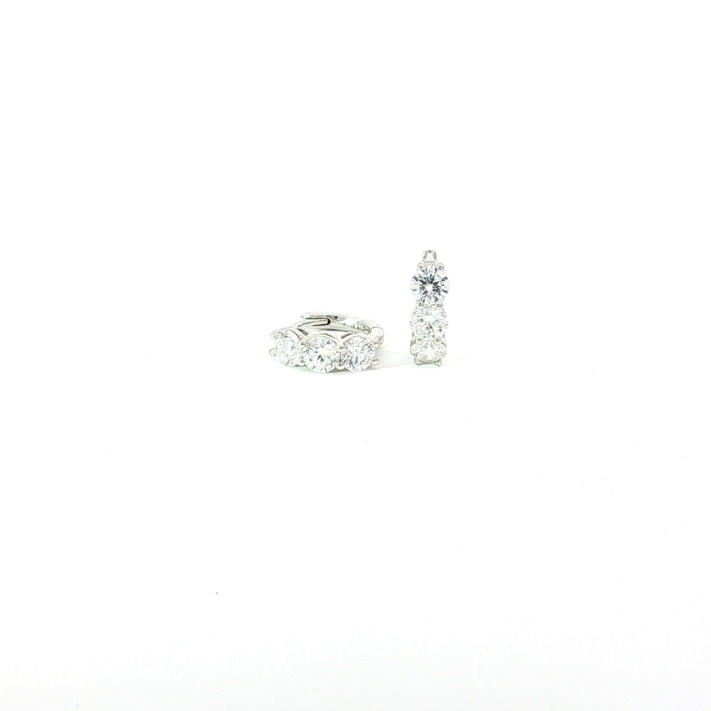 Lab Diamond Hoop Earrings in White Gold