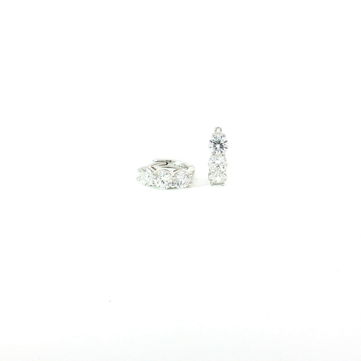 Lab Diamond Hoop Earrings in White Gold