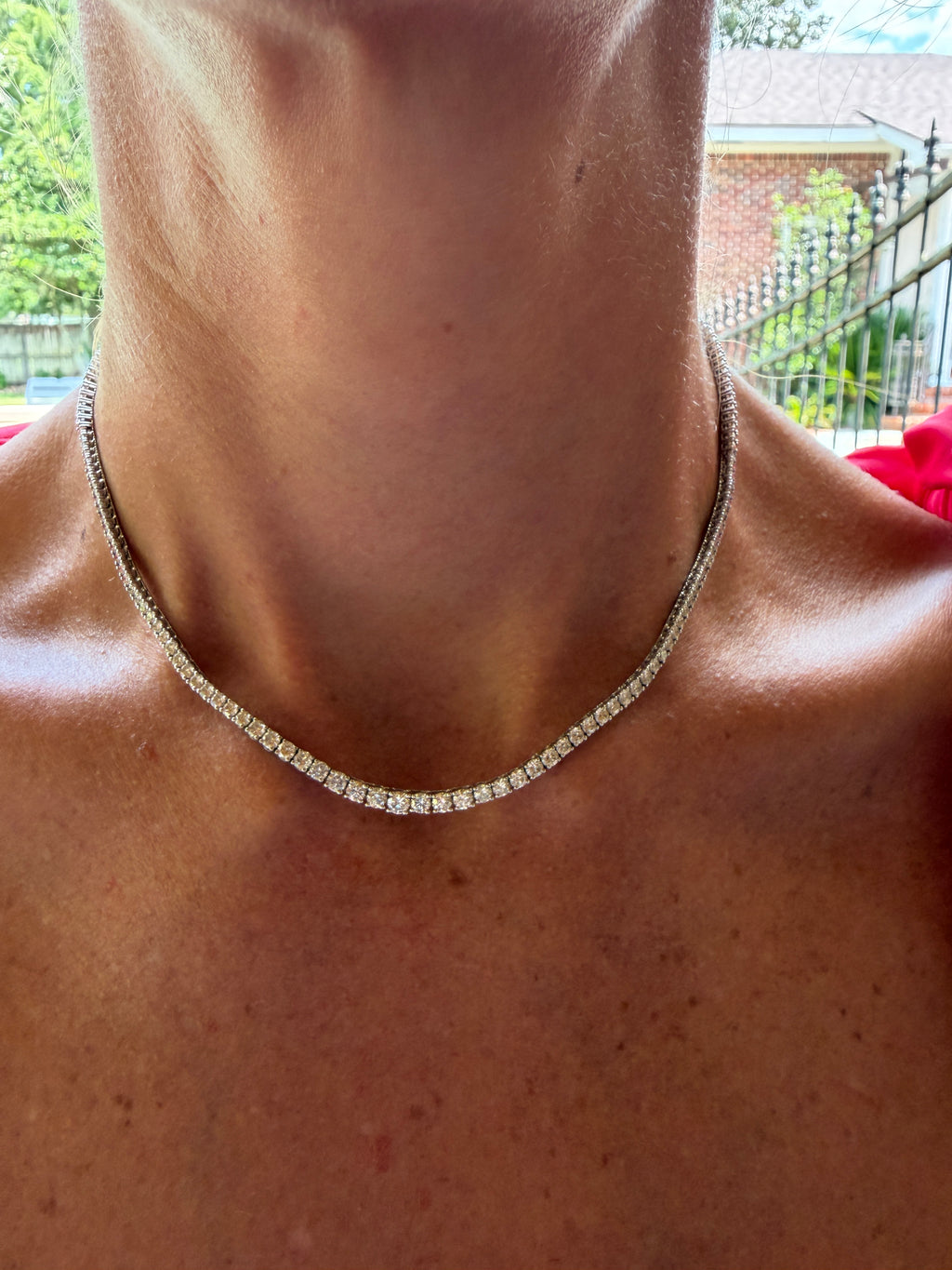 Gradual 18K White Gold Diamond Tennis Necklace