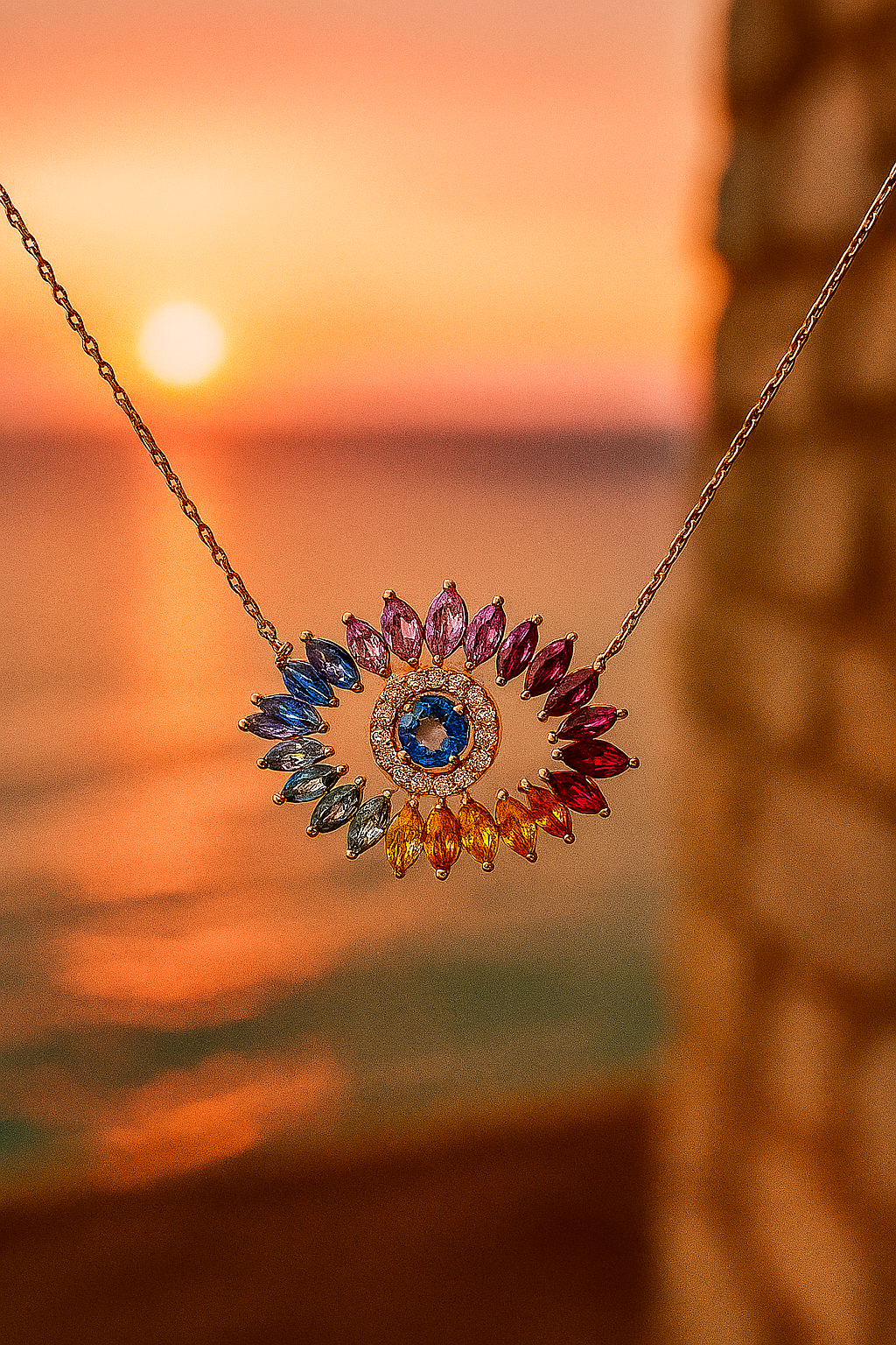 18K Rose Gold Eden Eye Necklace