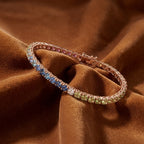 18K Rose Gold Multi-Color Sapphire and Diamond Tennis Bracelet