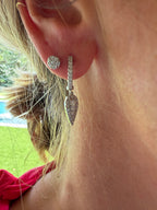 18K White Gold Diamond Cluster Stud Earrings