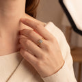 Square Diamond Cluster Open Ring in Yellow Gold