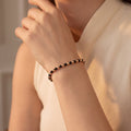 Faceted Black Diamonds and 18K Rose Gold Beaded Bracelet