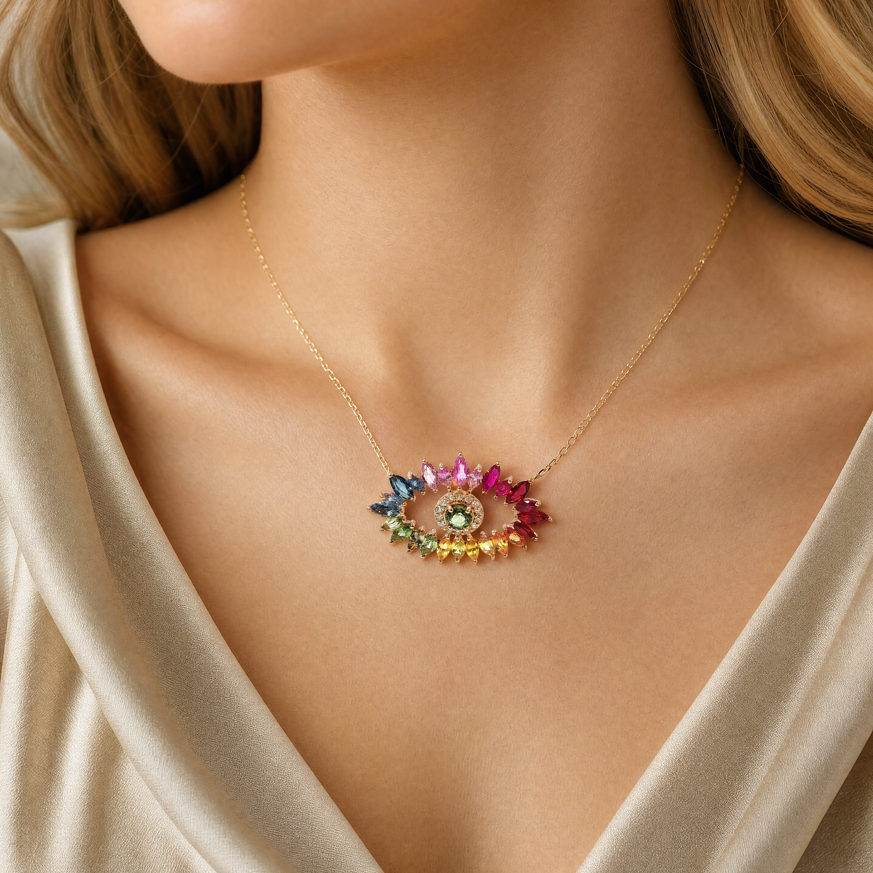 18K Rose Gold Eden Eye Necklace