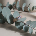 Multi-Color Sapphire and Diamond Eternity Ring