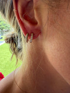 Round Diamond 18K Rose Gold Hoop Earrings