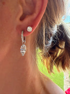 Interchangeable Marquise Lab Diamond Drop Earrings in 14K White Gold