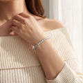 Round Brilliant Cut Diamond Tennis Bracelet in 18K White Gold