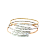 18K White Diamond Stretch You & Me Bangle