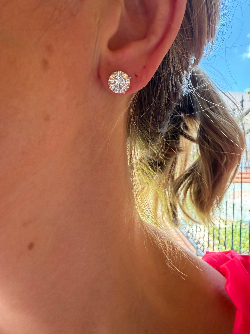 2 CTS Lab Diamond Stud Earrings set in 14K White Gold