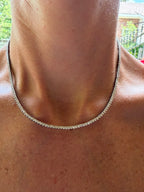 Round Diamond Tennis Necklace