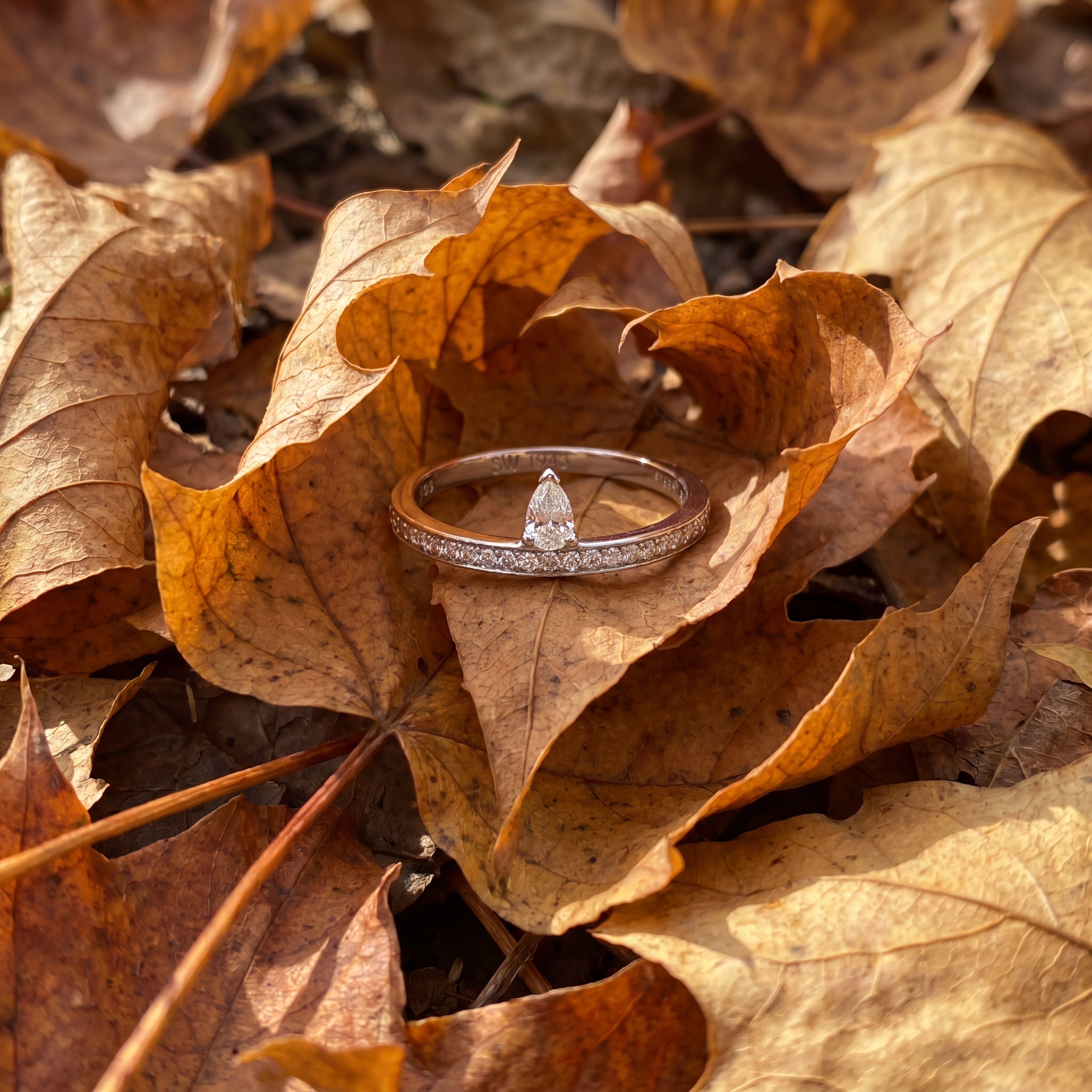 White Gold Pear Diamond Eternity Ring
