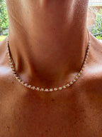 Alternating Diamond and 18K Yellow Gold Bead Necklace