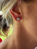 Heart Illusion Diamond Stud Earrings