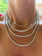 Round Diamond Tennis Necklace