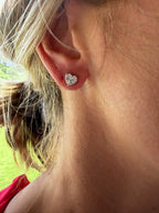 Heart Illusion Diamond Stud Earrings