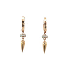 Diamond 18k Rose Gold Drop Earrings with Pointed Pendants