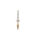 Diamond 18k Rose Gold Drop Earrings with Pointed Pendants