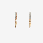 18K Rose Gold Diamond Hoop Drop Earrings