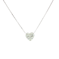Diamond Heart Cluster Necklace in White Gold