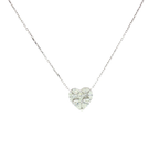 Diamond Heart Cluster Necklace in White Gold