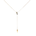 18K Rose Gold Diamond Lariat Necklace with Pointed Drop