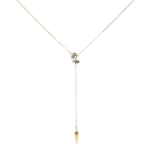 18K Rose Gold Diamond Lariat Necklace with Pointed Drop