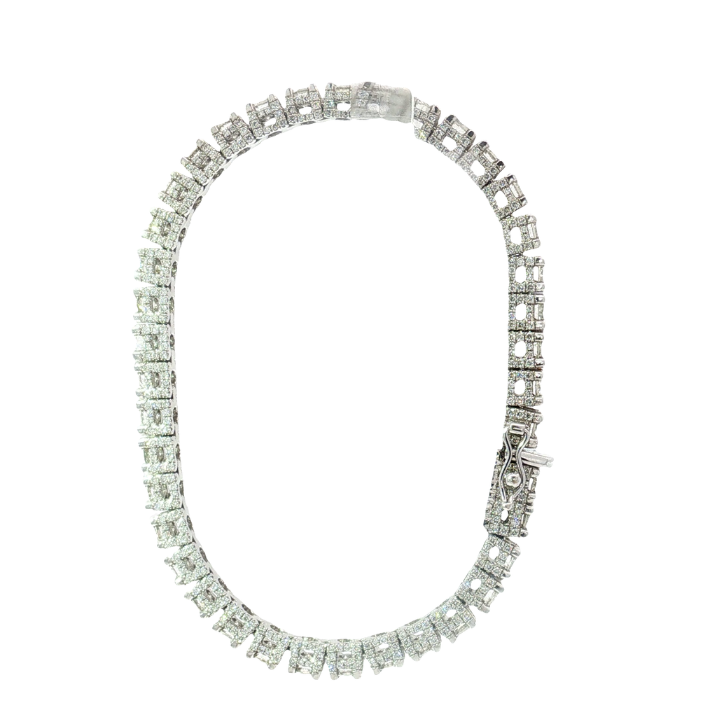 Round Brilliant Cut Diamond Tennis Bracelet in 18K White Gold